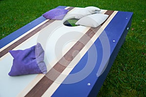 Purple Cornhole Bean Bag Toss Game