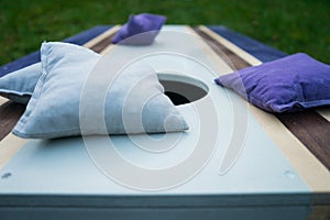 Purple Cornhole Bean Bag Toss Game