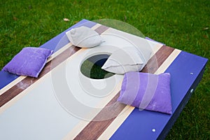 Purple Cornhole Bean Bag Toss Game photo