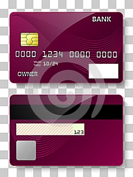 purple credit card template background design