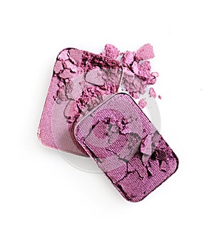 Purple crushed eyeshadow for make up as sample of cosmetic product