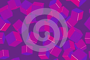 Purple Cubes Seamless Pattern on Purple Background