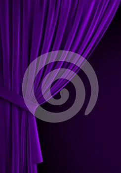 Purple curtain background.