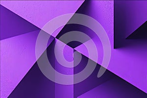 Purple 3D Faceted Polygon Structures Creating a Sharp Abstract Design