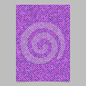 Purple diagonal square pattern flyer template - vector page background