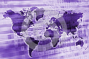 Purple Digital Global Concept