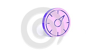 Purple Digital speed meter concept with 5G icon isolated on white background. Global network high speed connection data