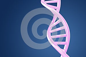 Purple DNA helix on a blue background