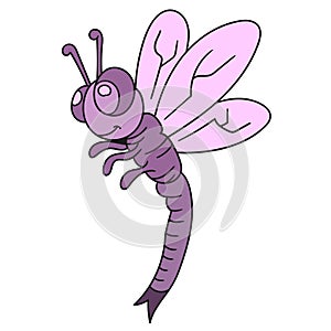purple dragonfly flies doodle draw