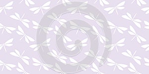 Purple dragonfly seamless repeat pattern background