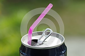 Purple drinking straw