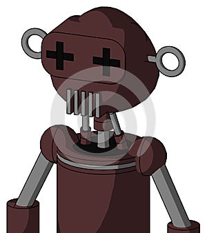 Purple Droid With Rounded Head And Vent Mouth And Plus Sign Eyes