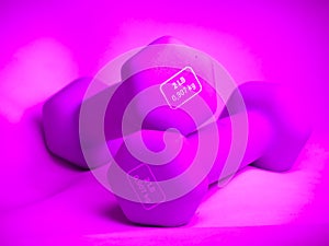 Purple dumbbell isolated, dumbbell concept