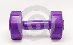 Purple dumbbells plastic