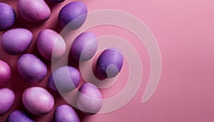 Purple easter egg pattern pink on pink background egg Generative AI