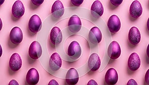 Purple easter egg pattern pink on pink background Generative AI
