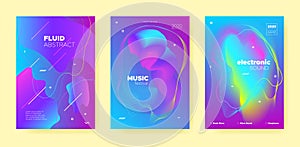 Purple Electro Music Poster. Abstract Gradient