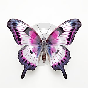 Purple Emperor Butterfly: Hyper-realistic Sculpture On White Background