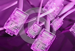 Purple ethernet plug background