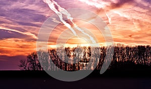 Purple evening sky clouds