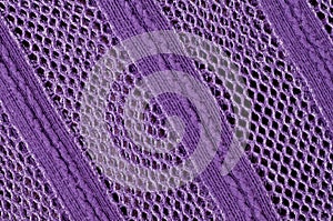 Purple fabric with crochet work