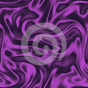 Purple fabric seamless backgrounds. Metallic color of shiny textile, soft violet texture. Satin folds, waves pattern.