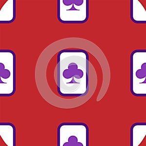 Purple falling playing cards seamless pattern