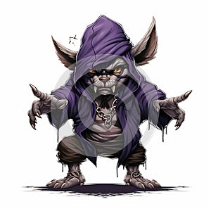 Purple Fantasy Art Character Detailed, Caninecore, Epic, Ratcore