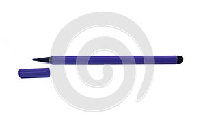 Purple felt - tip pen lies isolated on a white background