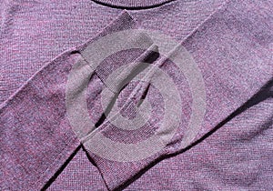 Purple fine knitted merino wool sweater. Purple knitted clothing.