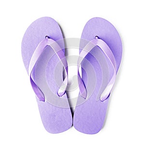 Purple flip flops isolated