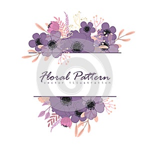 Purple floral background - flower border