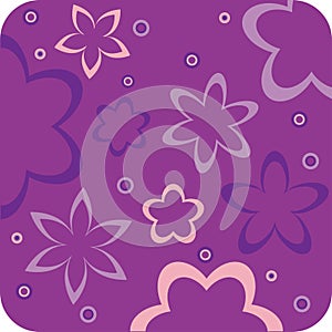 Purple floral retro wallpaper