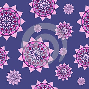 Purple floral unusual geometric patterns