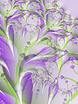 Purple Flower Blossoms Fractal