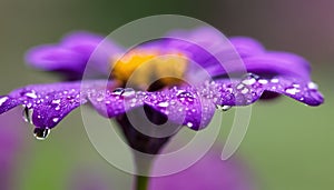 A purple flower with drops of water on it