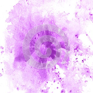 Purple flower drops watercolor paint background, lettering scrapbook sketch.