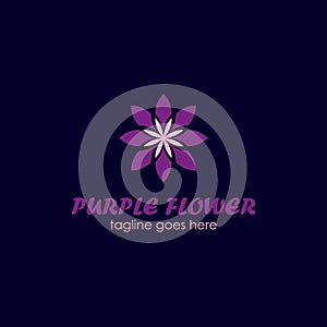 Purple Flower logo design template