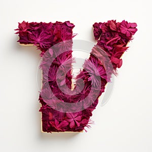 Purple Flower Stalks Forming The Letter V In Annie Leibovitz Style