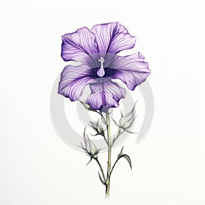 Purple Flower With White Stem: A Stunning Artistic Representation