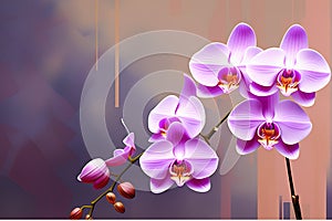 Purple flowers 3d background illustration