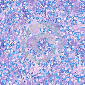 Purple flowers seamless pattern. Possible design for summer dress, weave, wallpaper, paper