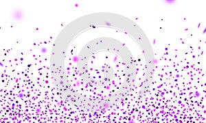 Purple flying confetti. Holiday background