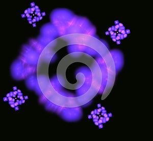 Purple fractal abstract pattern. Fantasy fractal texture. Digital art. 3D rendering. Computer generated image.