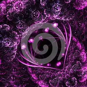 Purple fractal heart