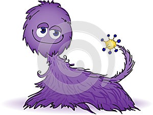 Purple furry creature