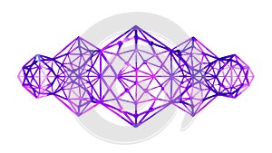 Purple Geometric Crystal Network Abstract Vector Pattern, vector design Generative AI