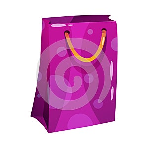 Purple Gift Bag as Festival and Birthday Party Element Vector Illustration