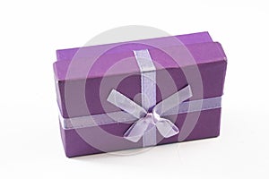 Purple gift box with ribbon