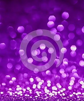 Purple glitter lights, defocused light reflections purple bokeh background, Winter concept, christmas, love